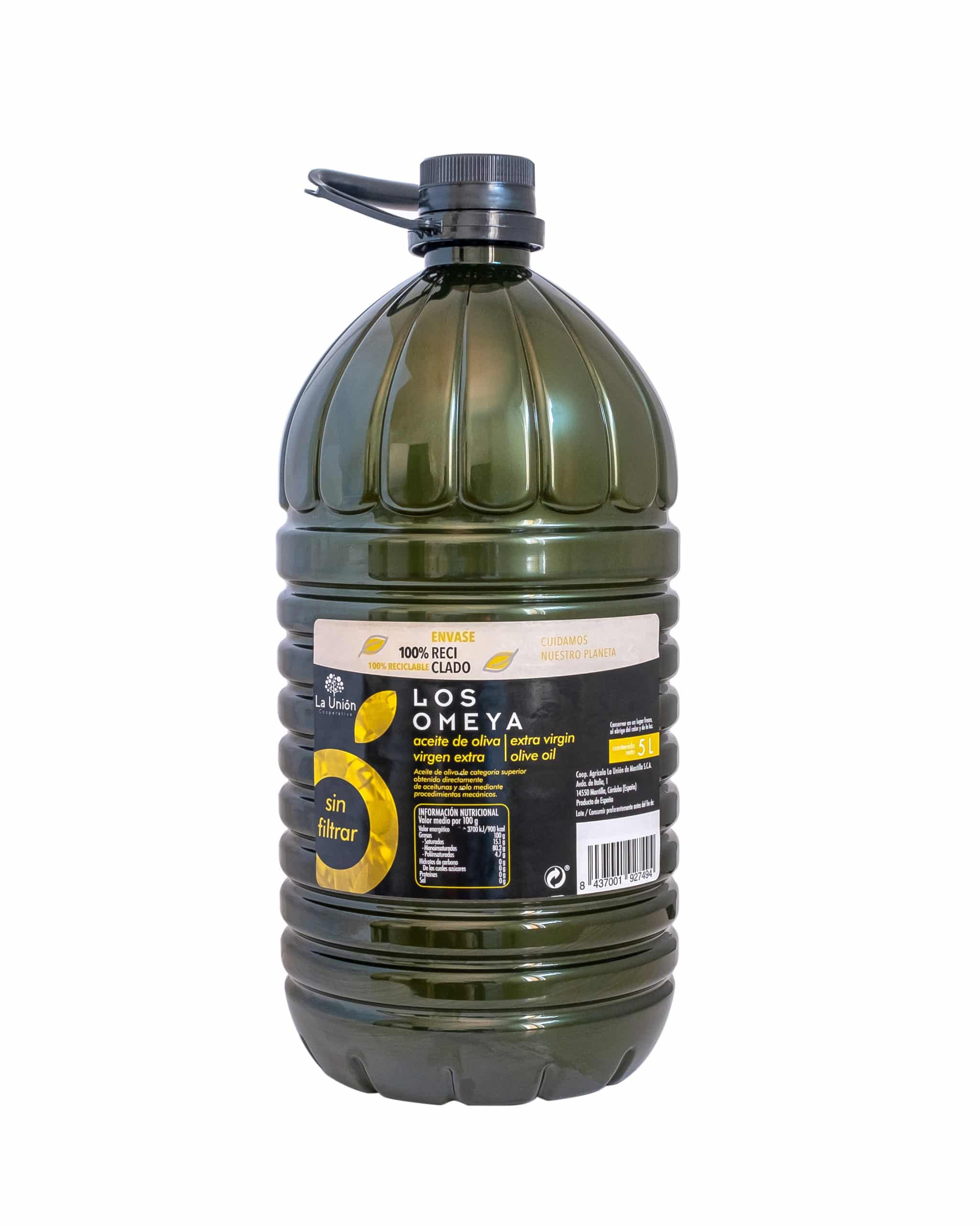 LOS OMEYA. Garrafa 5L Aceite de Oliva Virgen Extra (Sin Filtrar)