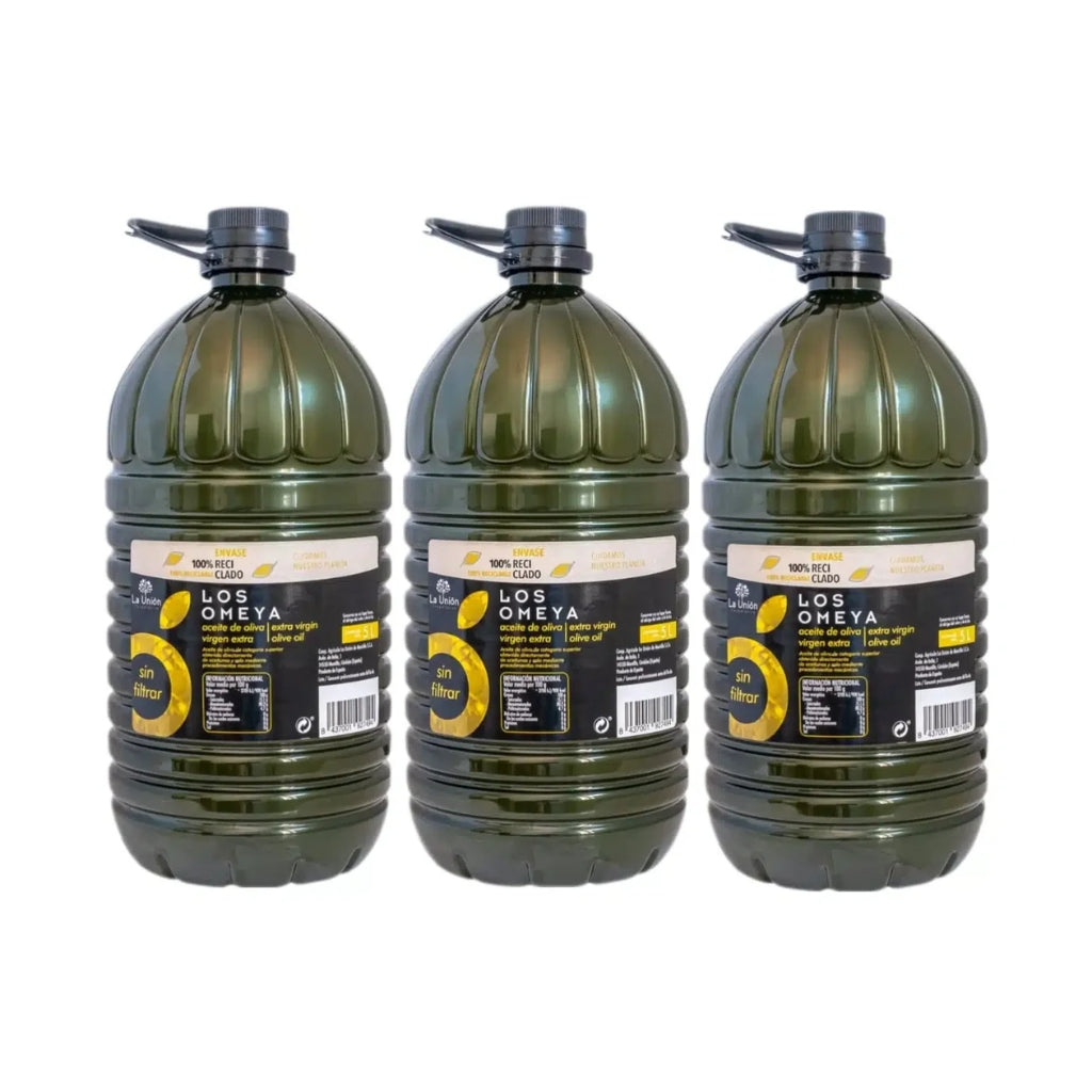 Pack 3 Garrafas 5L Aceite Oliva Virgen Extra (Sin Filtrar) LOS OMEYA