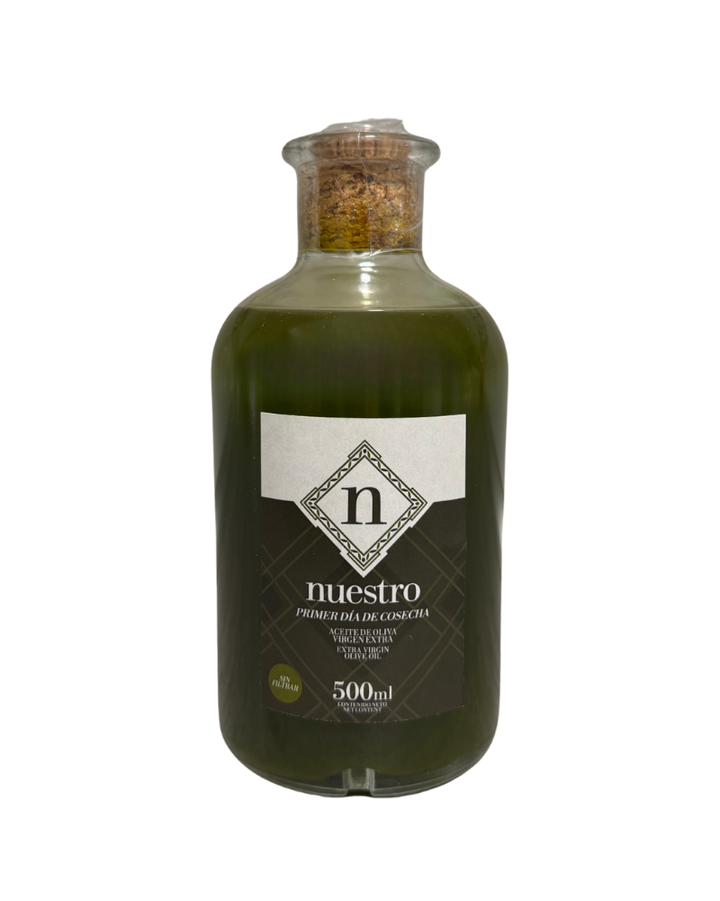 Aceite de Oliva Virgen Extra Sin Filtrar 500ML - NUESTRO - Primer día de Cosecha