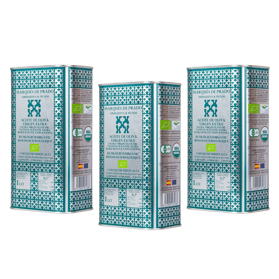 AOVE MARQUES DE PRADO ARBEQUINA Y PICUAL ECOLOGICO LATA 1L
