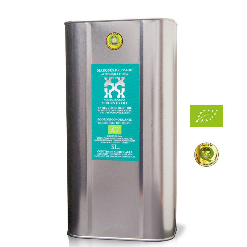 AOVE MARQUES DE PRADO ARBEQUINA Y PICUAL ECOLOGICO LATA 5L