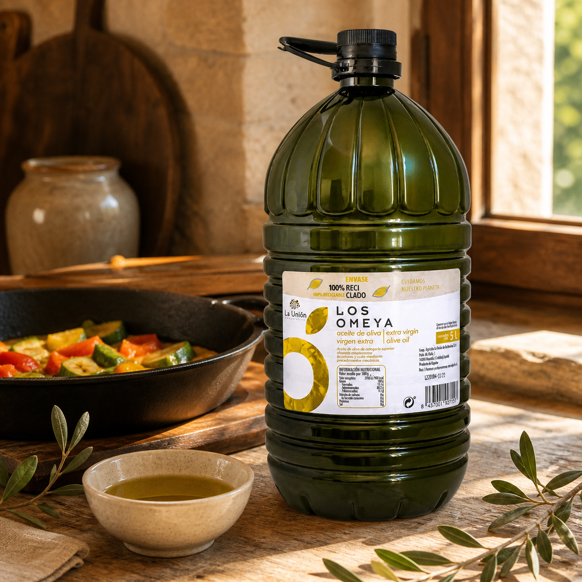 Los Omeya Garrafa 5L en una cocina mediterránea